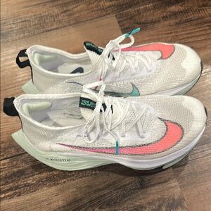 Nike Women's White and Coral running sneakers